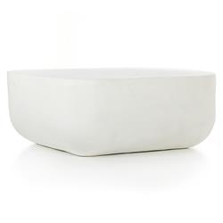 Bailey Industrial Loft White Aluminum Square Block Outdoor Coffee Table - Small|