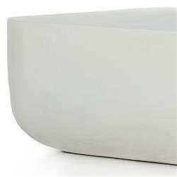 Bailey Industrial Loft White Aluminum Square Block Outdoor Coffee Table - Small|