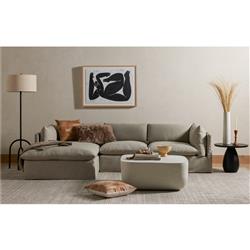 Bailey Industrial Loft White Aluminum Square Block Outdoor Coffee Table - Small|