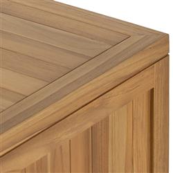 Tropica Coastal Beach Natural Brown Teak Wood Faux Rattan Outdoor Sideboard|