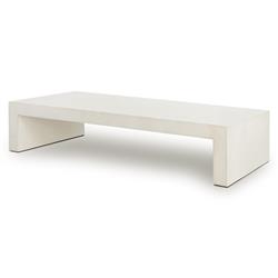 Tricia Industrial Loft Cream Concrete Rectangular Outdoor Coffee Table|