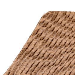 Ivanna Coastal Beach Natural Brown Woven Seat Teak Wood Frame Outdoor Chaise Lounge|