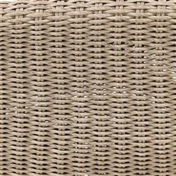Ivanna Coastal Beach White Woven Seat Brown Teak Wood Frame Outdoor Chaise Lounge|