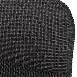 Ivanna Coastal Beach Black Woven Wicker Outdoor Dining Bench|