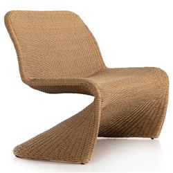 Ivanna Coastal Beach Natural Brown Woven Wicker Outdoor Dining Bench|