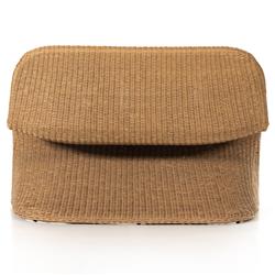 Ivanna Coastal Beach Natural Brown Woven Wicker Outdoor Dining Bench|