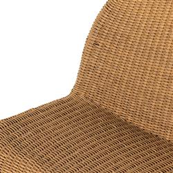 Ivanna Coastal Beach Natural Brown Woven Wicker Outdoor Dining Bench|
