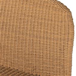 Ivanna Coastal Beach Natural Brown Woven Wicker Outdoor Dining Bench|