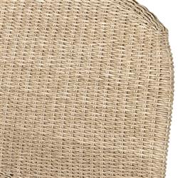 Ivanna Coastal Beach White Woven Wicker Outdoor Dining Bench|