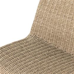 Ivanna Coastal Beach White Woven Wicker Outdoor Dining Bench|