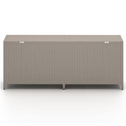Cheryl Rustic Lodge Grey Teak Wood Dark Rope Accent Outdoor 4 Door Sideboard|