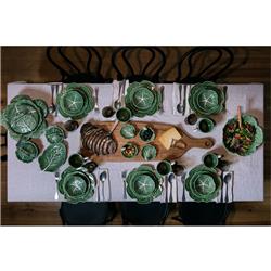 Cabbage French Country Green Stoneware Cereal Bowls - Set of 4|