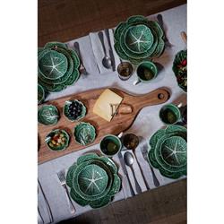 Cabbage French Country Green Stoneware Cereal Bowls - Set of 4|