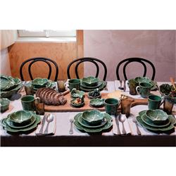 Cabbage French Country Green Stoneware Cereal Bowls - Set of 4|