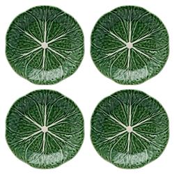 Cabbage French Green Stoneware Dessert Plates - Set of 4|