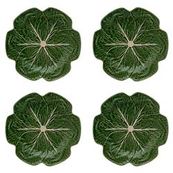 Cabbage French Green Stoneware Dinner Plates - Set of 4|