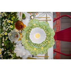 Maria Flor French Green Stoneware Fruit Plates - Set of 4|