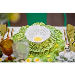 Maria Flor French Green Stoneware Fruit Plates - Set of 4|