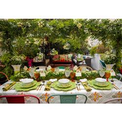 Maria Flor French Green Stoneware Fruit Plates - Set of 4|