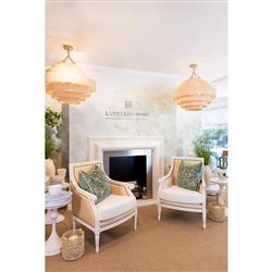 Palecek Everly Coastal Natural Oatmeal Wicker Black Metal Frame Outdoor Pendant|