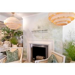 Palecek Everly Coastal Natural Oatmeal Wicker Black Metal Frame Outdoor Pendant|