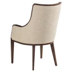 Bromley Rustic Lodge Off White Performance Brown Wood Dining Arm Chair|