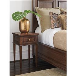 Surrey Rustic Lodge Brown Walnut Wood 1 Drawer Nightstand|