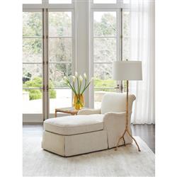 Leanne Modern Classic White Performance Slipcovered Chaise Lounge|
