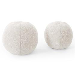Xavier Modern Classic Cream Sphere Decorative Throw Pillow - Set of 2|