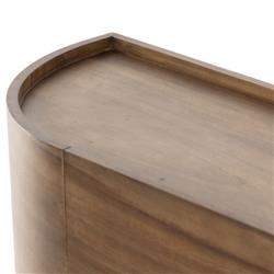 Khalil Rustic Lodge Dark Brown Wood Bronze iron Curved Sideboard|