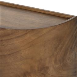 Khalil Rustic Lodge Dark Brown Wood Bronze iron Curved Sideboard|