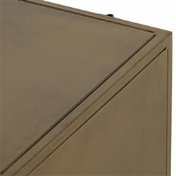 Karlin Industrial Loft Brass Gold Sunburst Patterned Iron 4 Door Sideboard|