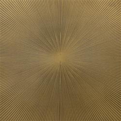 Karlin Industrial Loft Brass Gold Sunburst Patterned Iron 4 Door Sideboard|