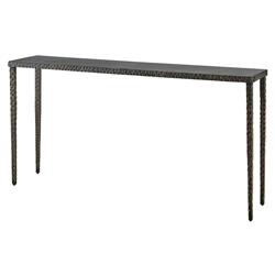 Sydie Industrial Loft Grey Metal Rectangular Console Table|