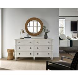 Marrie French Country White Oak 6 Drawer Double Dresser|