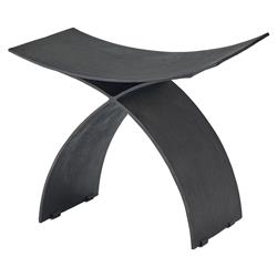 Marlin Industrial Loft Black Aluminum Rectangular Stool|