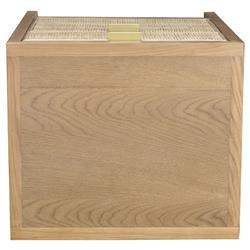 Ronaldo Coastal Beach Natural Pine Wood Woven Rattan 2 Drawer Office Cabinet|