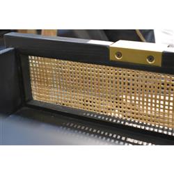 Ronaldo Coastal Beach Black Pine Wood Woven Rattan 2 Drawer Office Cabinet|