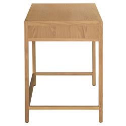 Ronaldo Coastal Beach Natural Oak Wood Woven Rattan 2 Drawer Desk|