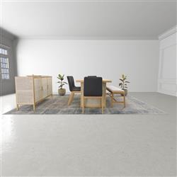 Ronaldo Coastal Beach Natural Oak Wood Woven Rattan 3 Door Sideboard|