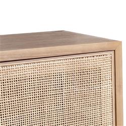 Ronaldo Coastal Beach Natural Oak Wood Woven Rattan 3 Door Sideboard|