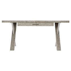 Chase Rustic Lodge Grey Pine Wood Silver Stainless Steel 1 Drawer Office Desk|