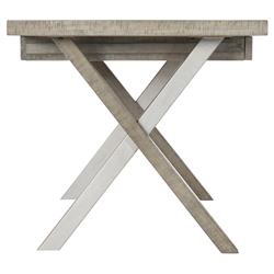 Chase Rustic Lodge Grey Pine Wood Silver Stainless Steel 1 Drawer Office Desk|