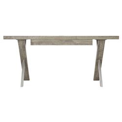 Chase Rustic Lodge Grey Pine Wood Silver Stainless Steel 1 Drawer Office Desk|