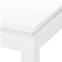 Bethany Vanilla Lacquered Linen Rectangular Coffee Table - 50"|