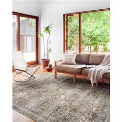Layla Global Bazaar Grey Moss Patterned Rug - 3'6"x5'6"|