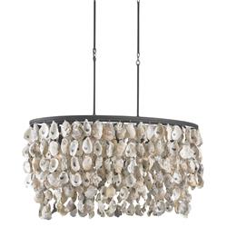 Sagg Coastal Beach Oyster Shell Wrought Iron Island Light|