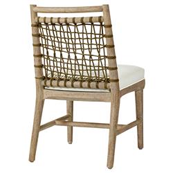 Palecek Pratt Coastal White Performance Whitewash Wood Jute Rope Dining Side Chair|