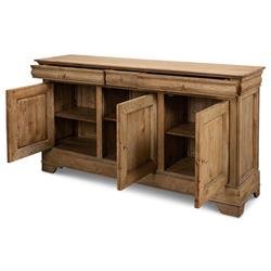 Cole Rustic Lodge Brown Walnut Wood 3 Door Buffet Sideboard|