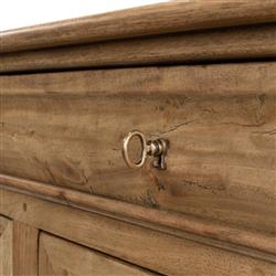 Cole Rustic Lodge Brown Walnut Wood 3 Door Buffet Sideboard|